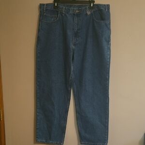 New Real Work Wear Men's 42X30 Medium Wash Jean Straight Leg 100% Cotton